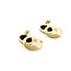 Earrings Stud 13x9.5mm Oval Onyx .9x.7" 14ky 224114154
