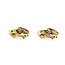Earrings Ribbon .50ctw Baguette Diamonds Omega Back 24x12mm 14ky 224114019