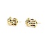 Earrings Ribbon .50ctw Baguette Diamonds Omega Back 24x12mm 14ky 224114019