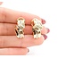 Earrings Ribbon .50ctw Baguette Diamonds Omega Back 24x12mm 14ky 224114019
