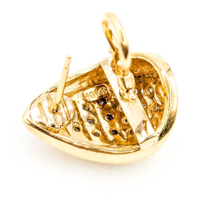 Earrings Tear Drop .33ctw Round Diamonds Omega Back 19x14mm 14ky 224114020