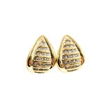  Earrings Tear Drop .33ctw Round Diamonds Omega Back 19x14mm 14ky 224114020