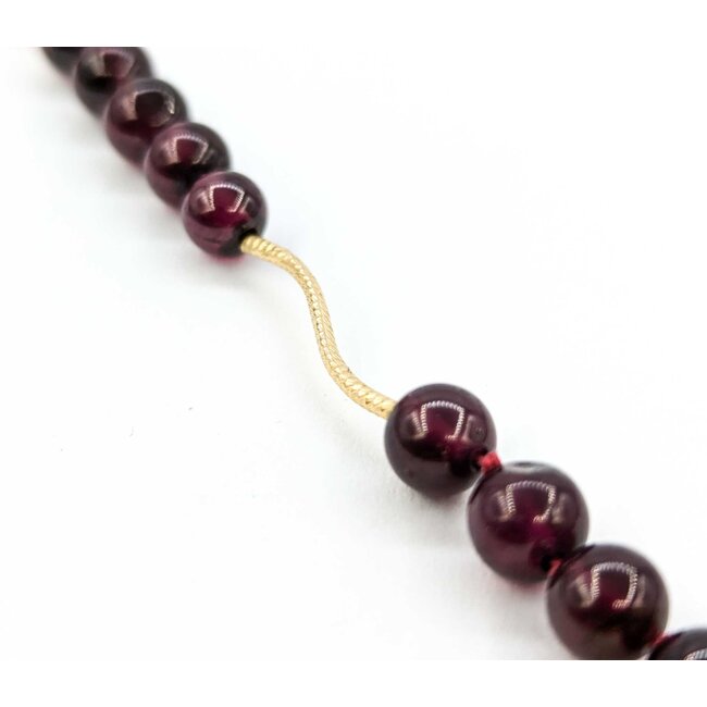 Necklace 6mm Bead Garnet Beaded 14ky 19" mm 225012250