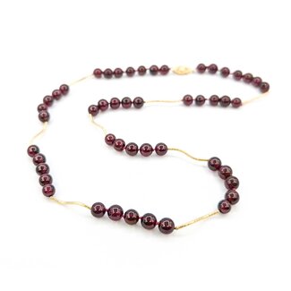 Necklace 6mm Bead Garnet Beaded 14ky 19" mm 225012250