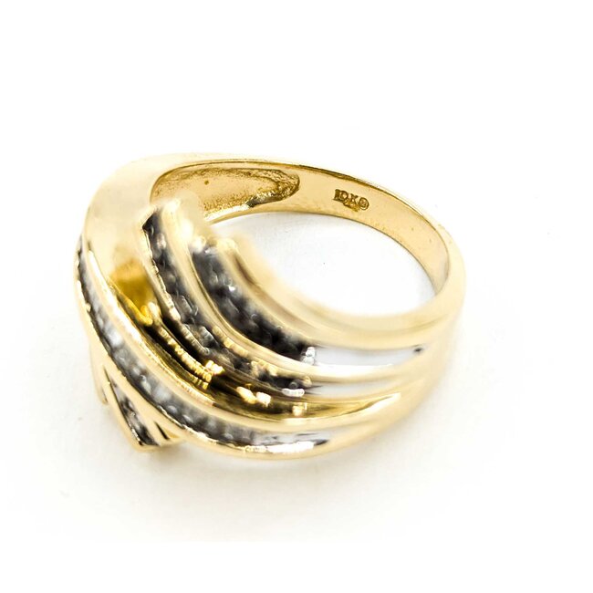 Ring .25ctw Round & Baguette Diamonds 10ky sz7 124110006