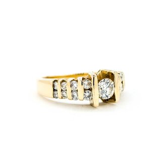 Ring Engagement Tension Set .40ct Round Diamond .46ctw Accent Diamonds 14ky sz7 224110320