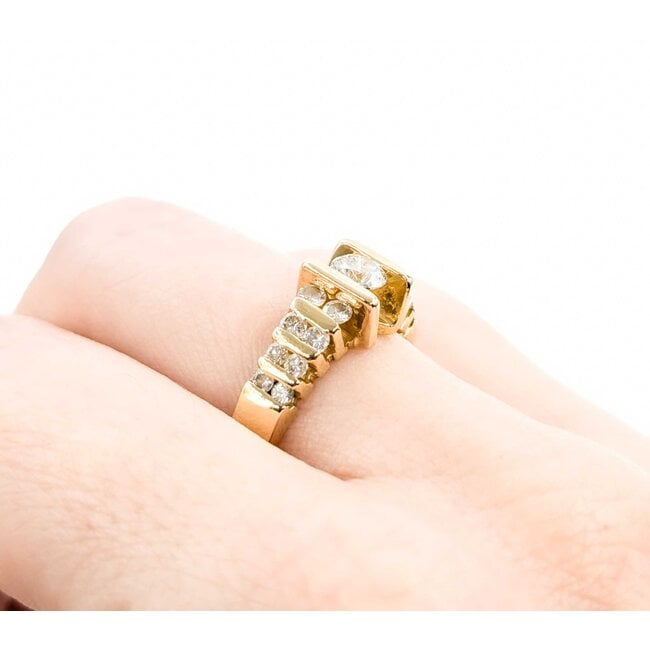 Ring Engagement Tension Set .40ct Round Diamond .46ctw Accent Diamonds 14ky sz7 224110320