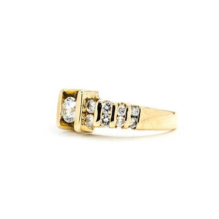 Ring Engagement Tension Set .40ct Round Diamond .46ctw Accent Diamonds 14ky sz7 224110320