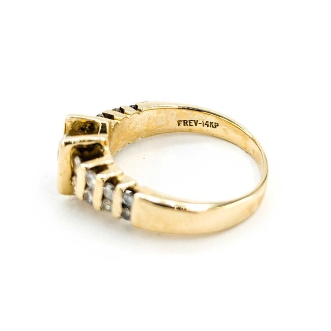 Ring Engagement Tension Set .40ct Round Diamond .46ctw Accent Diamonds 14ky sz7 224110320