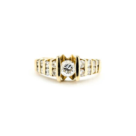Ring Engagement Tension Set .40ct Round Diamond .46ctw Accent Diamonds 14ky sz7 224110320