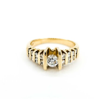 Ring Engagement Tension Set .40ct Round Diamond .46ctw Accent Diamonds 14ky sz7 224110320