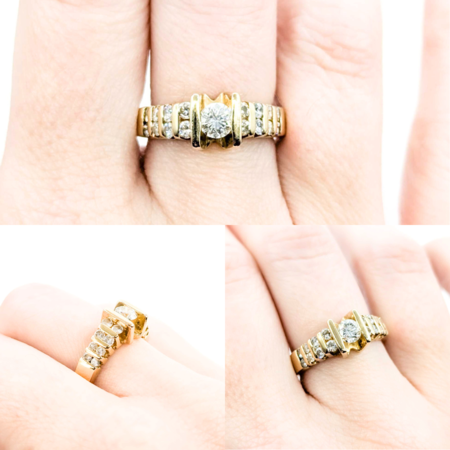 Ring Engagement Tension Set .40ct Round Diamond .46ctw Accent Diamonds 14ky sz7 224110320