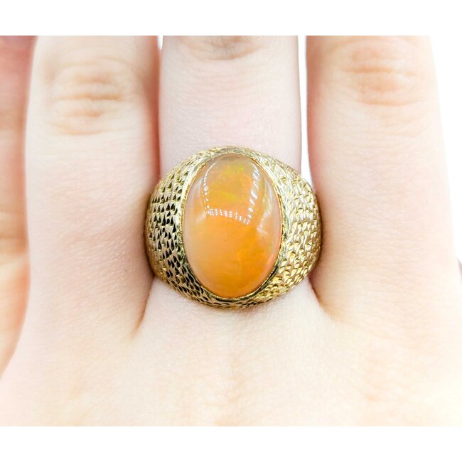 Ring 8.0ct Oval Cabochon Ethiopean Opal 14ky sz9.5 225010151