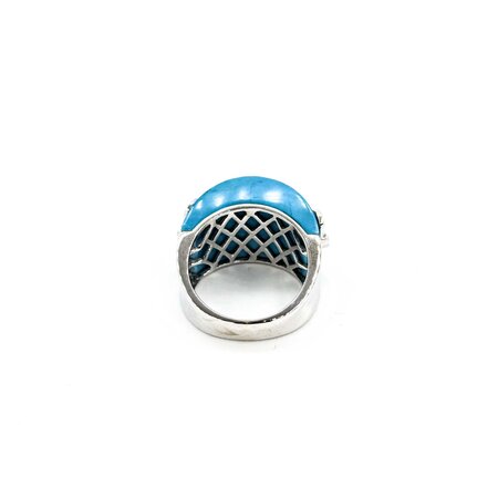 Ring .47ctw Round Diamonds Turquoise 18kw sz7 225010152