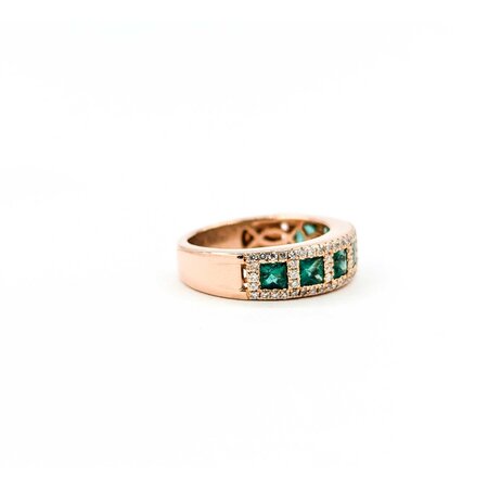 Ring .44ctw Round Diamonds 1.40ctw Emerald 14kr sz7.25 225010150