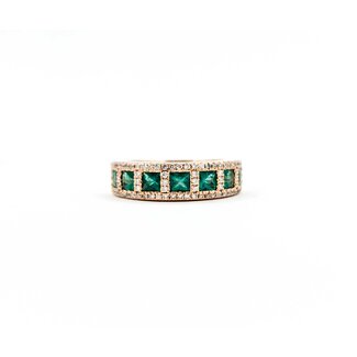 Ring .44ctw Round Diamonds 1.40ctw Emerald 14kr sz7.25 225010150