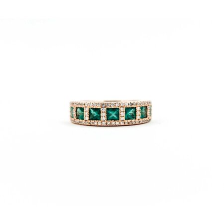 Ring .44ctw Round Diamonds 1.40ctw Emerald 14kr sz7.25 225010150