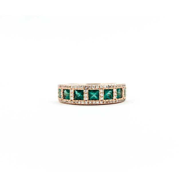 Ring .44ctw Round Diamonds 1.40ctw Emerald 14kr sz7.25 225010150