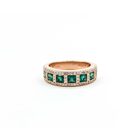 Ring .44ctw Round Diamonds 1.40ctw Emerald 14kr sz7.25 225010150
