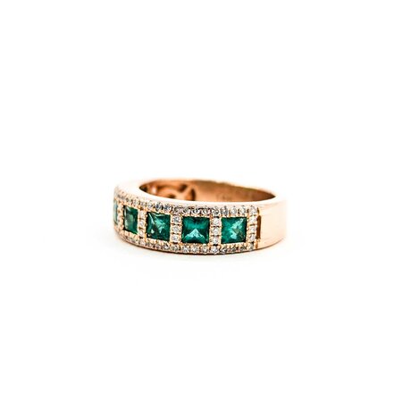 Ring .44ctw Round Diamonds 1.40ctw Emerald 14kr sz7.25 225010150