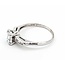 Ring Engagement .70ctw Emerald/Round/Baguette Diamond 14kw sz7 225010300