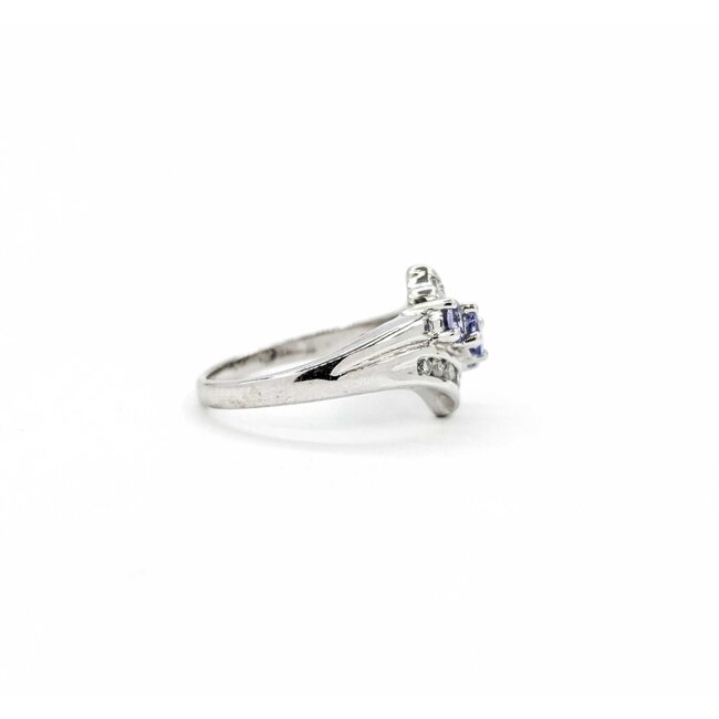 Ring .15ctw Round Diamonds .64ctw Tanzanite 14kw sz7 224110180