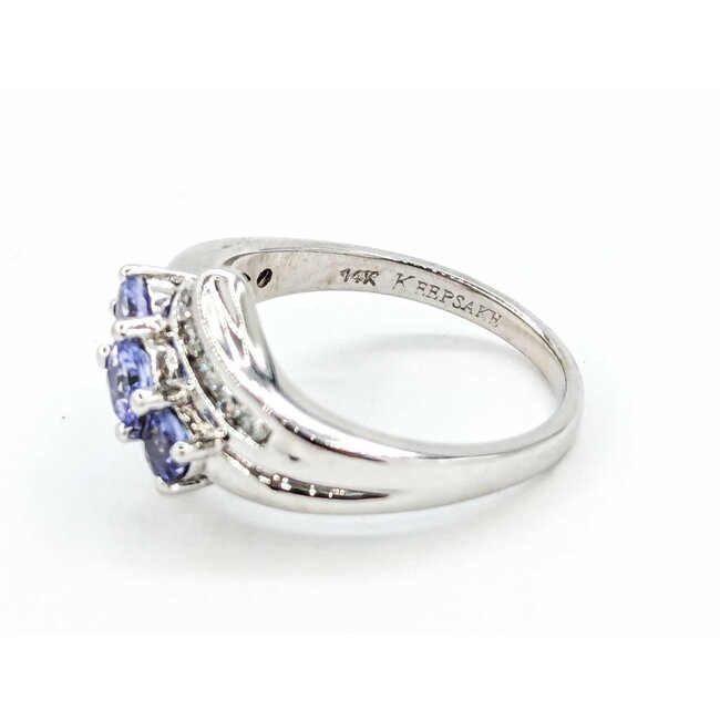 Ring .15ctw Round Diamonds .64ctw Tanzanite 14kw sz7 224110180