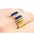 Ring .27ctw Round Diamonds 9.9x2.6mm Blue Lapis 14ky sz10 124110167