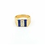 Ring .27ctw Round Diamonds 9.9x2.6mm Blue Lapis 14ky sz10 124110167