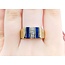 Ring .27ctw Round Diamonds 9.9x2.6mm Blue Lapis 14ky sz10 124110167