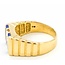 Ring .27ctw Round Diamonds 9.9x2.6mm Blue Lapis 14ky sz10 124110167