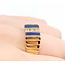 Ring .27ctw Round Diamonds 9.9x2.6mm Blue Lapis 14ky sz10 124110167
