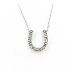  Necklace Horseshoe Diamond Fashion .20ctw Round Diamonds 14kw 17.5" 1mm 124112001
