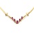 Necklace .04ctw Round Diamonds "V" Style .60ctw Ruby 14ky 16" mm 225012251