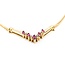Necklace .04ctw Round Diamonds "V" Style .60ctw Ruby 14ky 16" mm 225012251