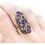 Ring .30ctw Single Cut Diamonds 2.25ctw Amethyst 14ky/SS sz7 225010752