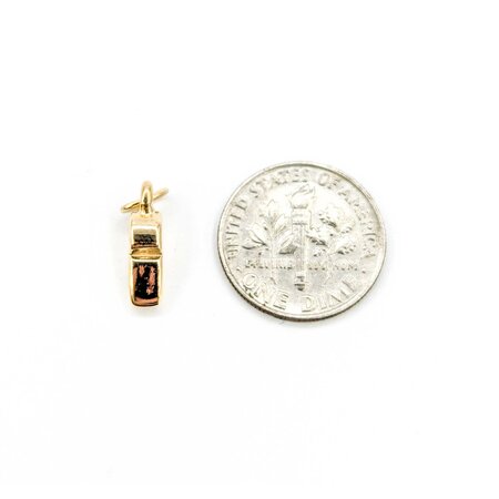 Pendant Whistle Charm .33x.15" 14ky " 124111516