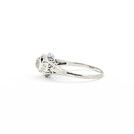Ring Edwardian .89ct Old Mine Diamond .06ctw Diamonds Platinum sz6 225010754