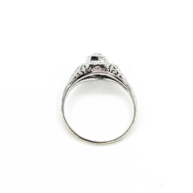 Ring Edwardian .89ct Old Mine Diamond .06ctw Diamonds Platinum sz6 225010754