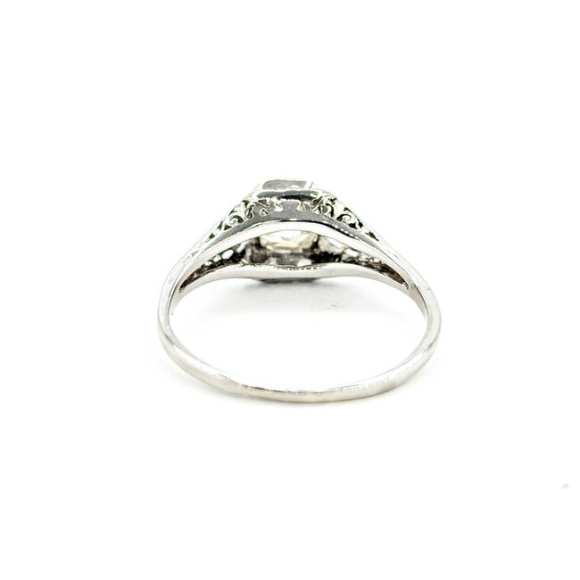 Ring Edwardian .89ct Old Mine Diamond .06ctw Diamonds Platinum sz6 225010754