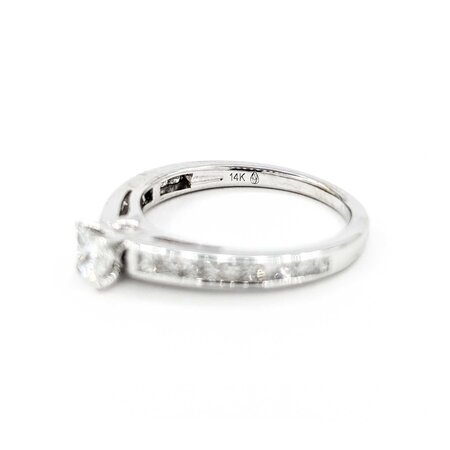 Ring Engagement .33ctw Princess Diamond .38ctw Accent Diamonds 14kw sz7 124110304