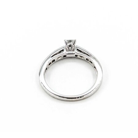 Ring Engagement .33ctw Princess Diamond .38ctw Accent Diamonds 14kw sz7 124110304