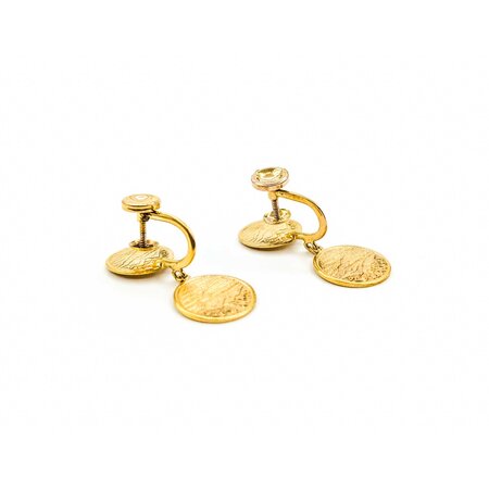 Earrings Dangle 1914 Montana Gold Tokens 25x11mm 10ky 225014301