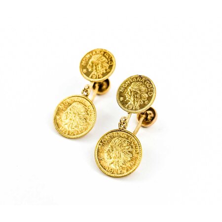 Earrings Dangle 1914 Montana Gold Tokens 25x11mm 10ky 225014301