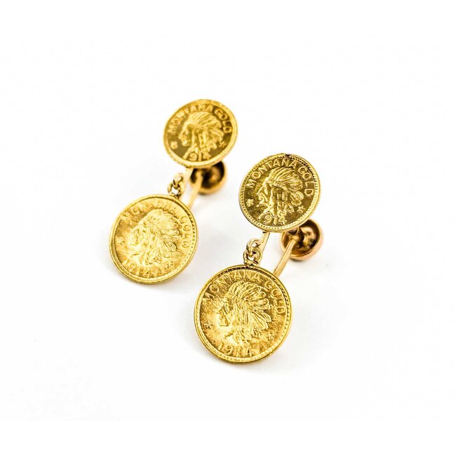 Earrings Dangle 1914 Montana Gold Tokens 25x11mm 10ky 225014301