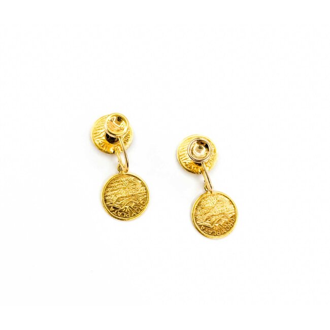 Earrings Dangle 1914 Montana Gold Tokens 25x11mm 10ky 225014301
