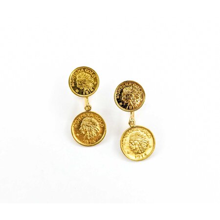 Earrings Dangle 1914 Montana Gold Tokens 25x11mm 10ky 225014301