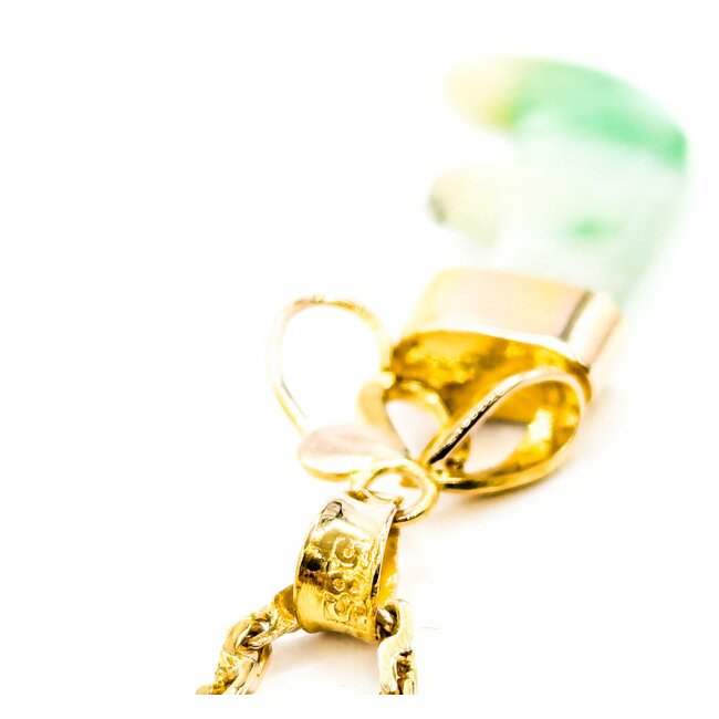 Pendant Carved Jade 42x12mm 18ky 17.25" 225011252