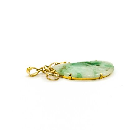 Pendant Carved Jade 42x18mm 14ky " 225011253
