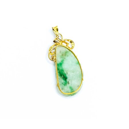 Pendant Carved Jade 42x18mm 14ky " 225011253